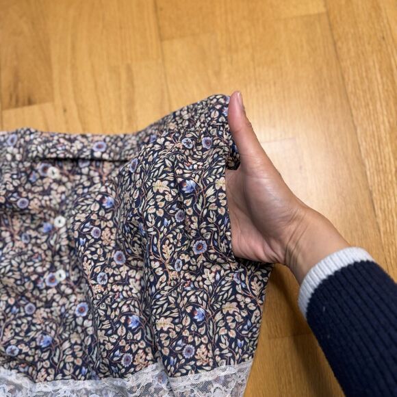 Anthropologie Victoriana Lace-Trim Shorts Multi M EUC Coquette Boudoir Boho Chic - Picture 12 of 16